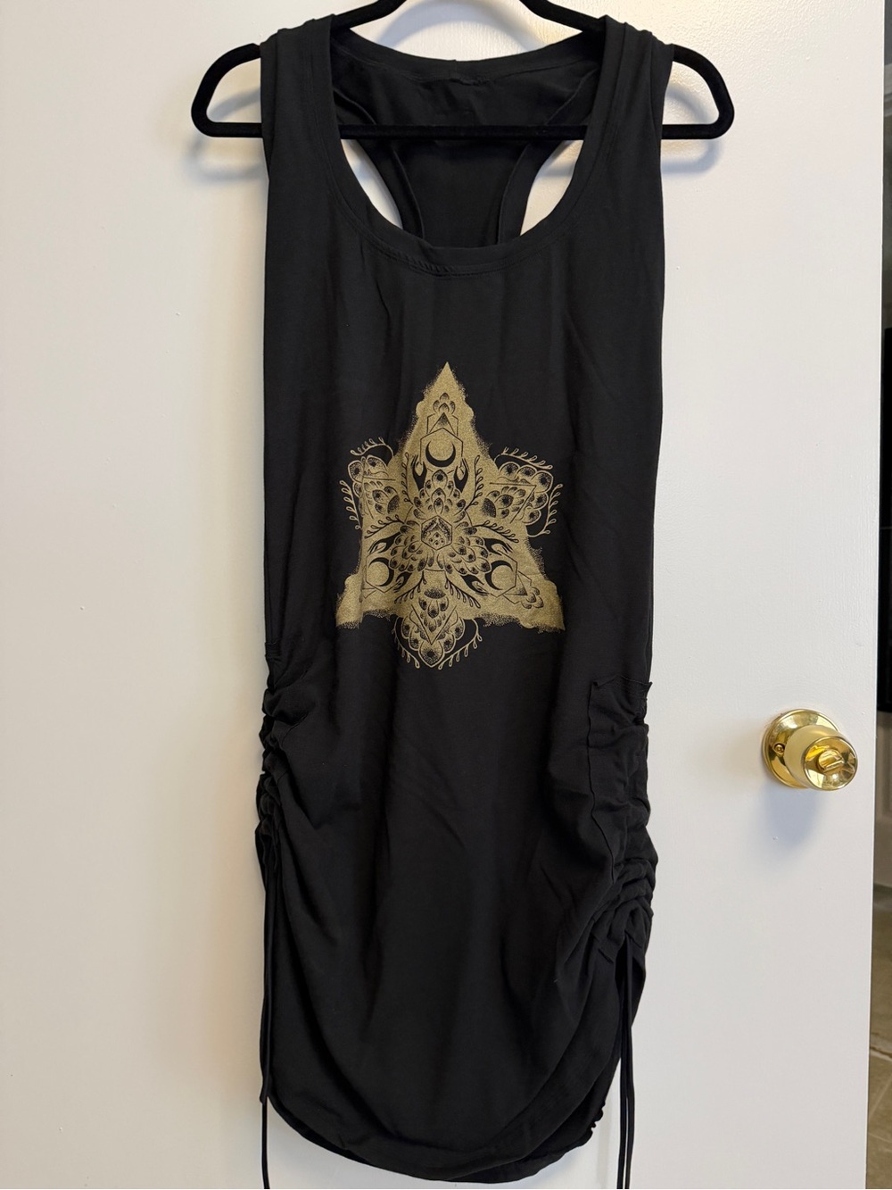 Sew Much Love Alignment tunic dress with Gold Mandala Print